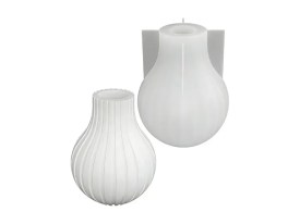 Molde silicona florero estriado bombe